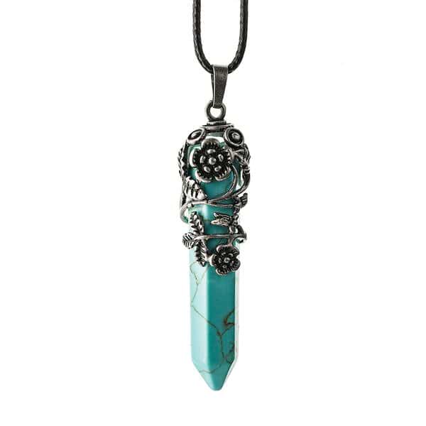 Flower Hexagon Crystal Necklace