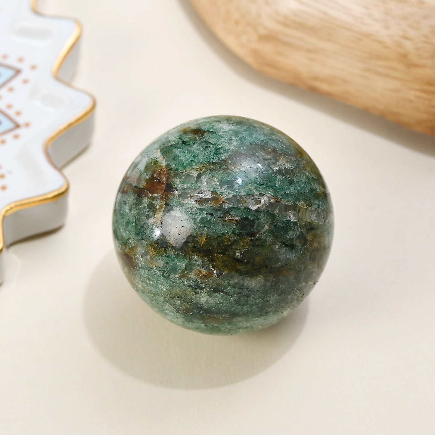 Natural Fuchsite Sphere - Crystal to Manifest Happiness