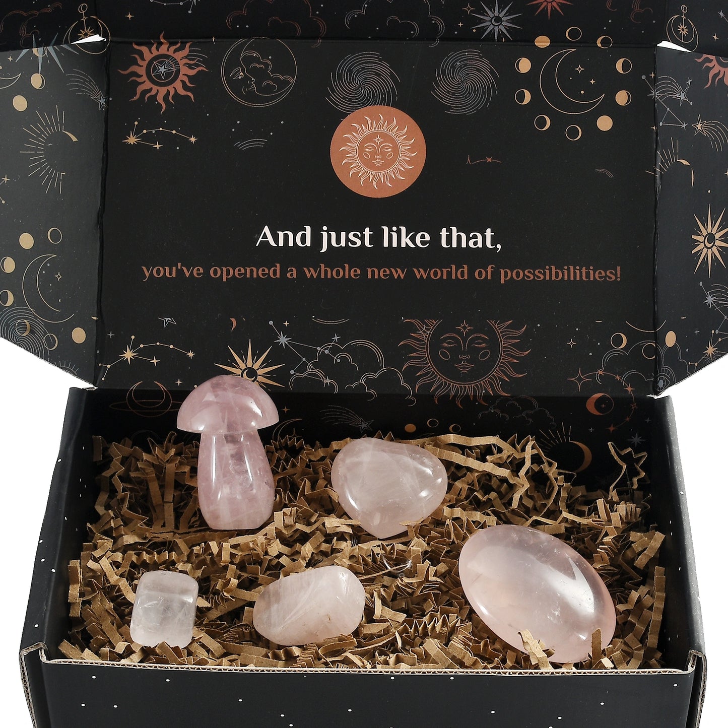 The Heart Opening Set – Five Rose Quartz Crystals for Love & Healing