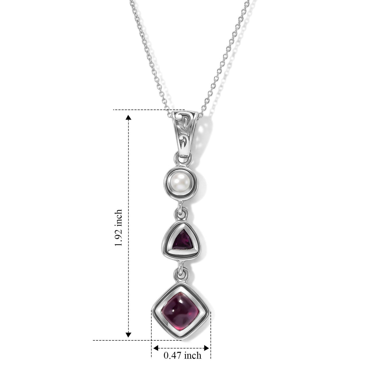 Ruby Pearl Pendant – Vintage Red Gemstone Crystal Jewelry