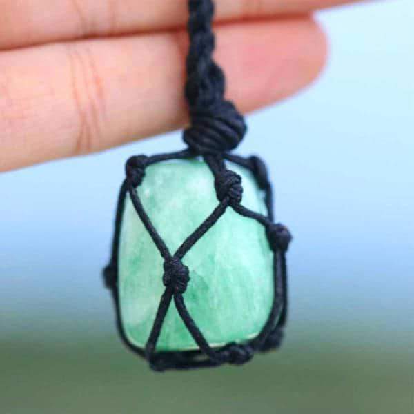 Crystal Green Aventurine Money Necklace