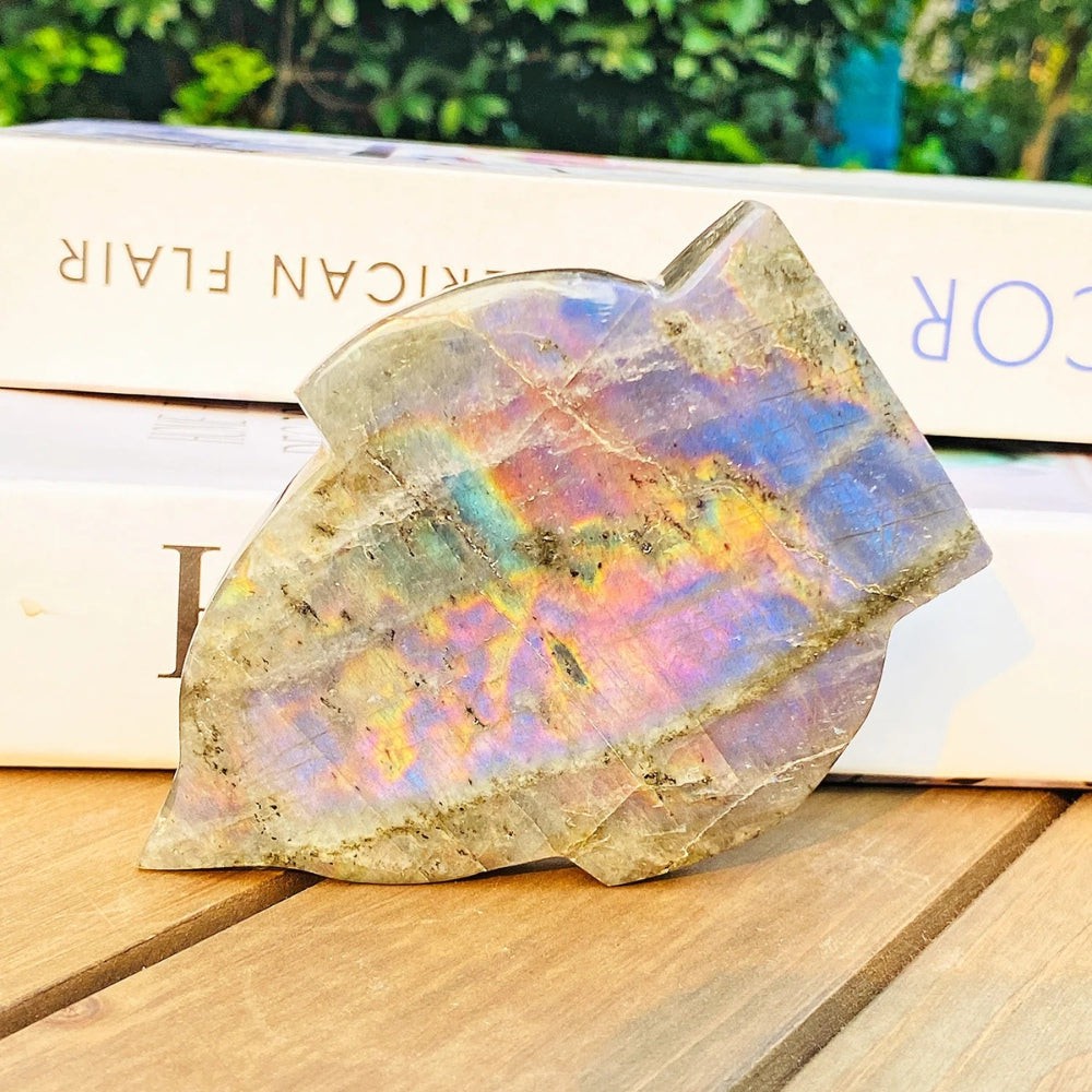 Labradorite Flashy Flame Crystal Carving