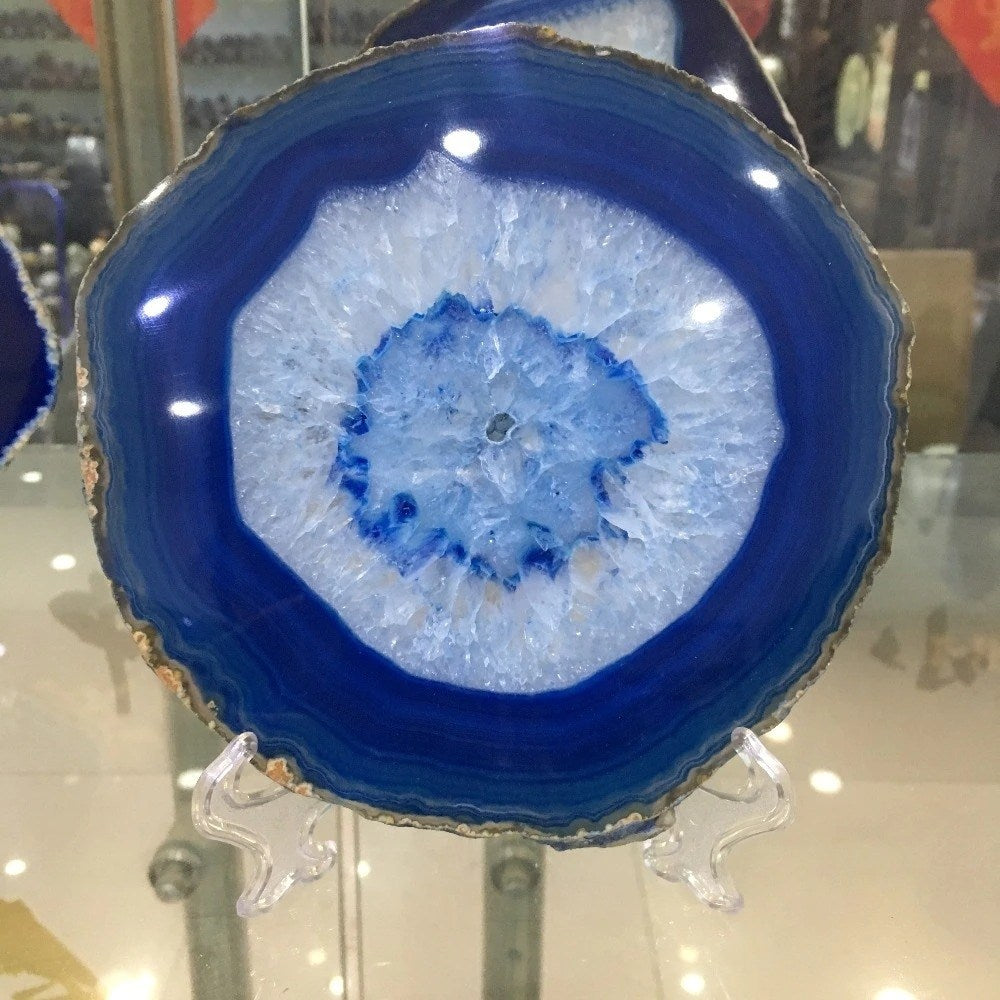Blue Lace Agate Crystal Slice