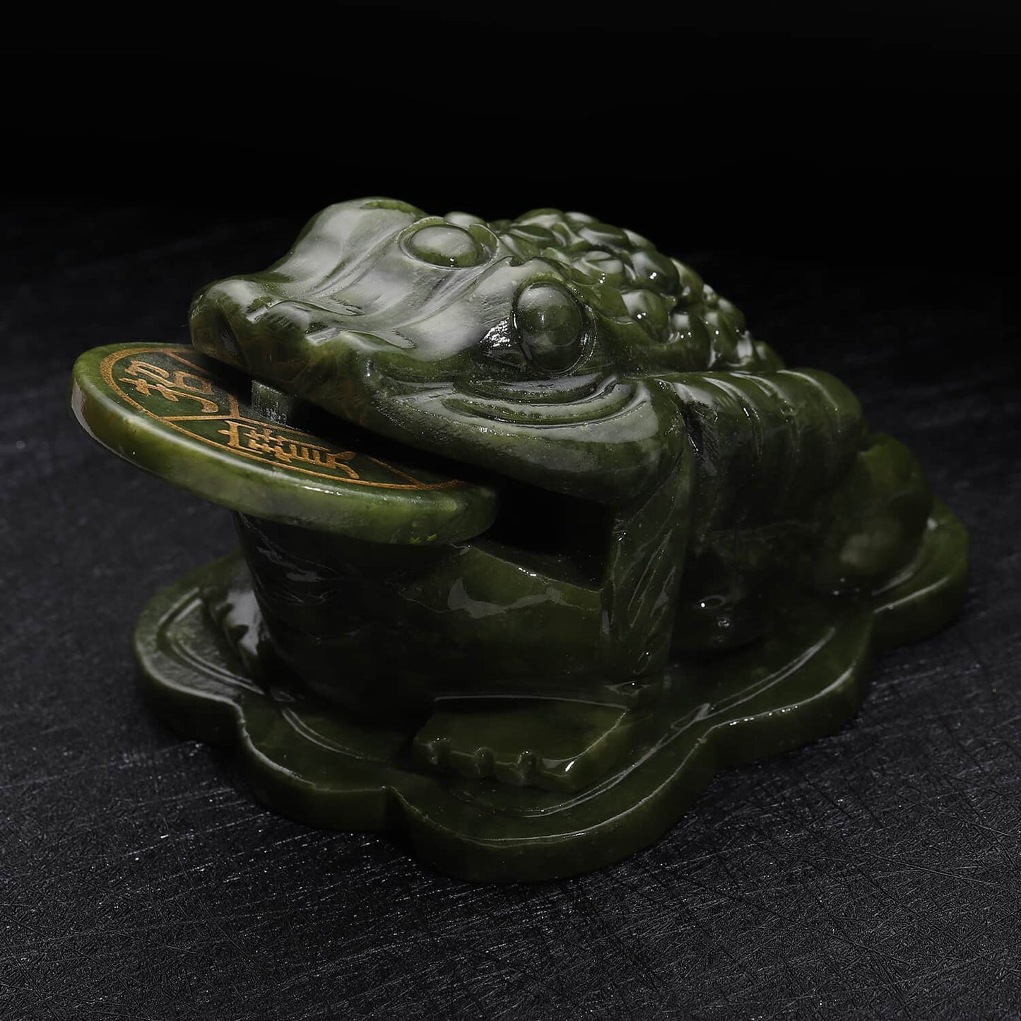 Handgeschnitzter Feng Shui Reichtum Geld Kröte Frosch Serpentin