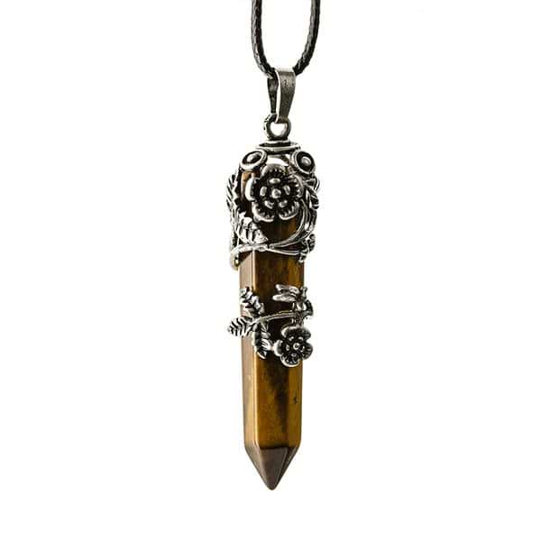 Flower Hexagon Crystal Necklace