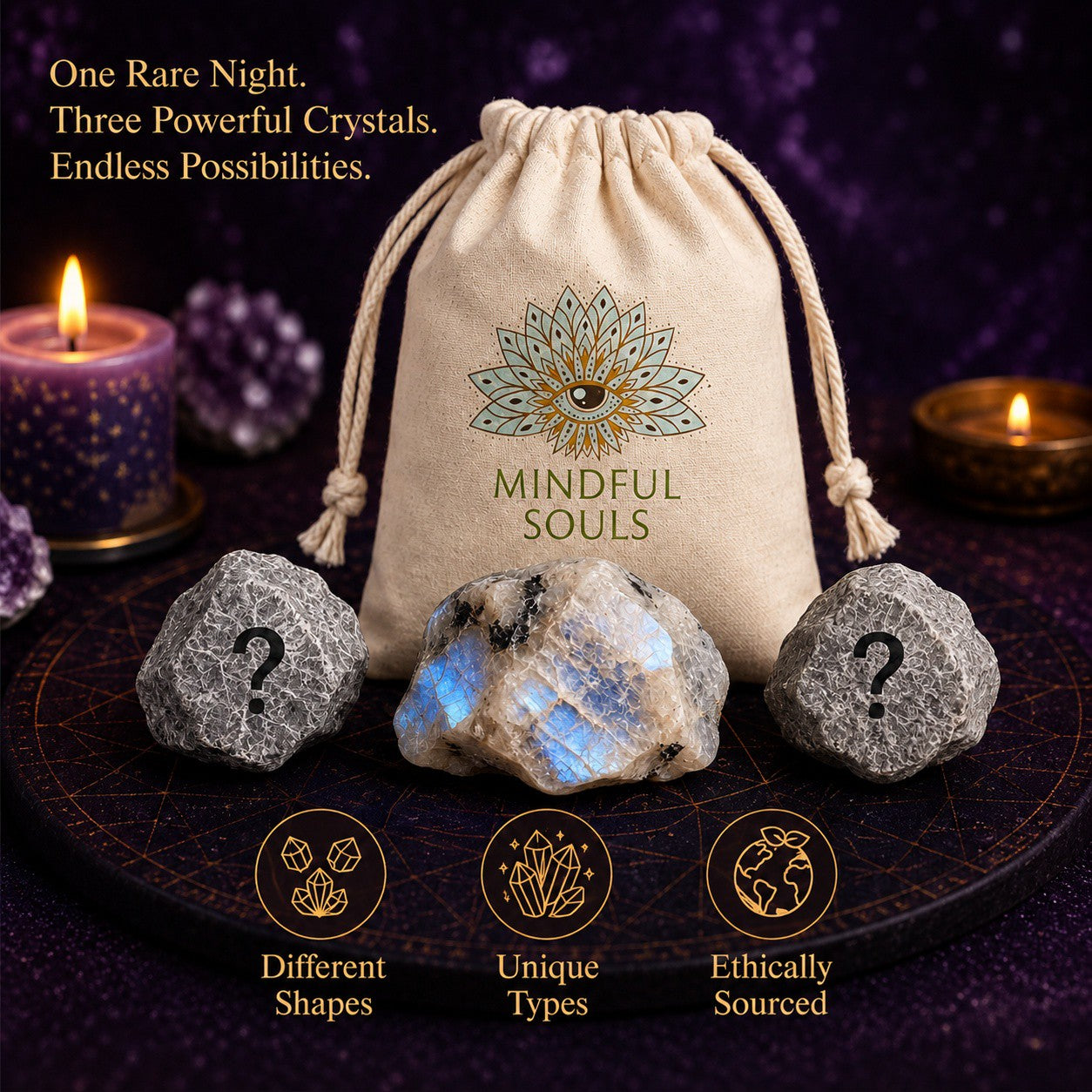 Crystal Mystery Bag - Rainbow Moonstone Lunar Eclipse Edition