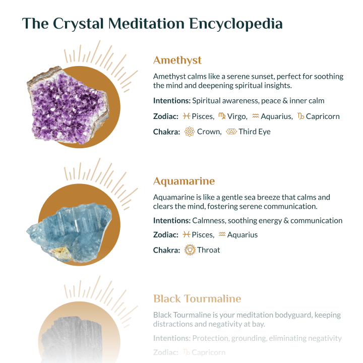Méditation avec les cristaux : guide imprimable et cahier d'exercices