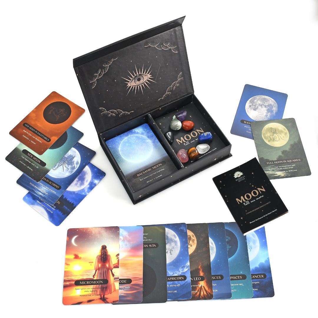 Moon Oracle Deck +FREE Goddess Protection Obsidian Necklace