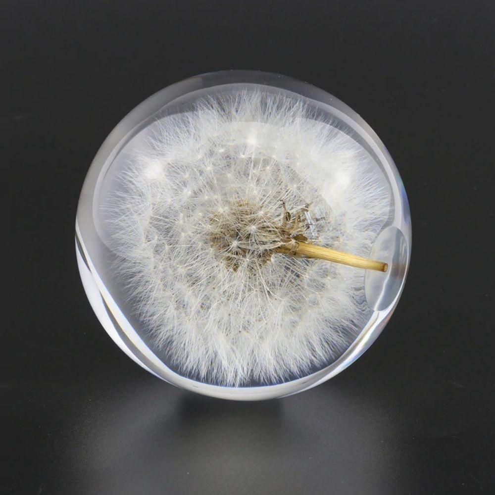 White Dandelion Crystal Ball