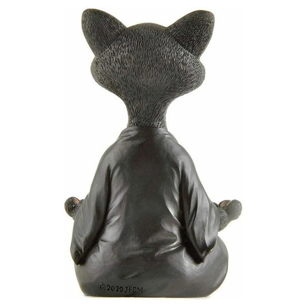 Black Zen Cat Meditation Statue