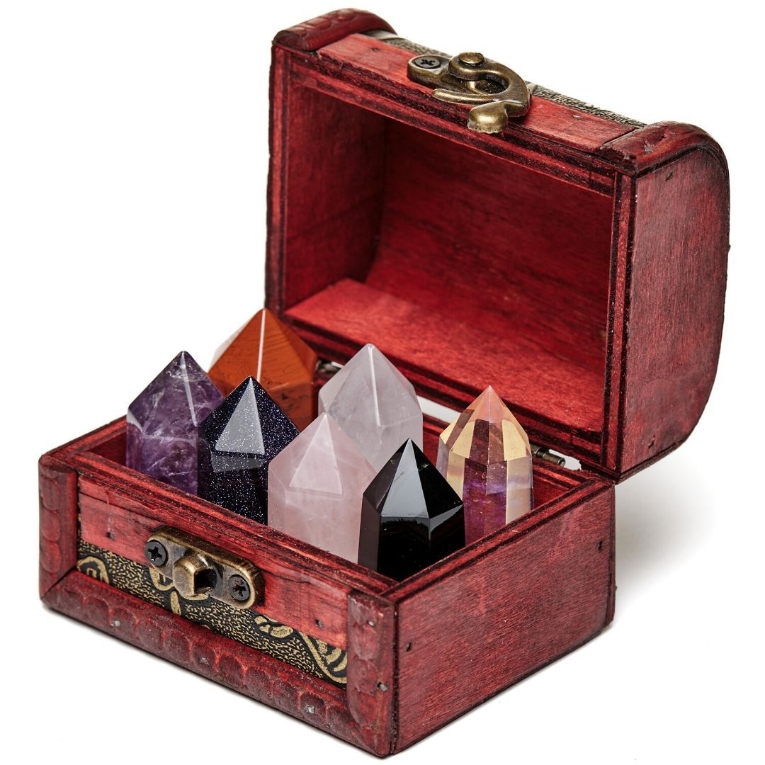 Natural Crystal Point Treasure Box