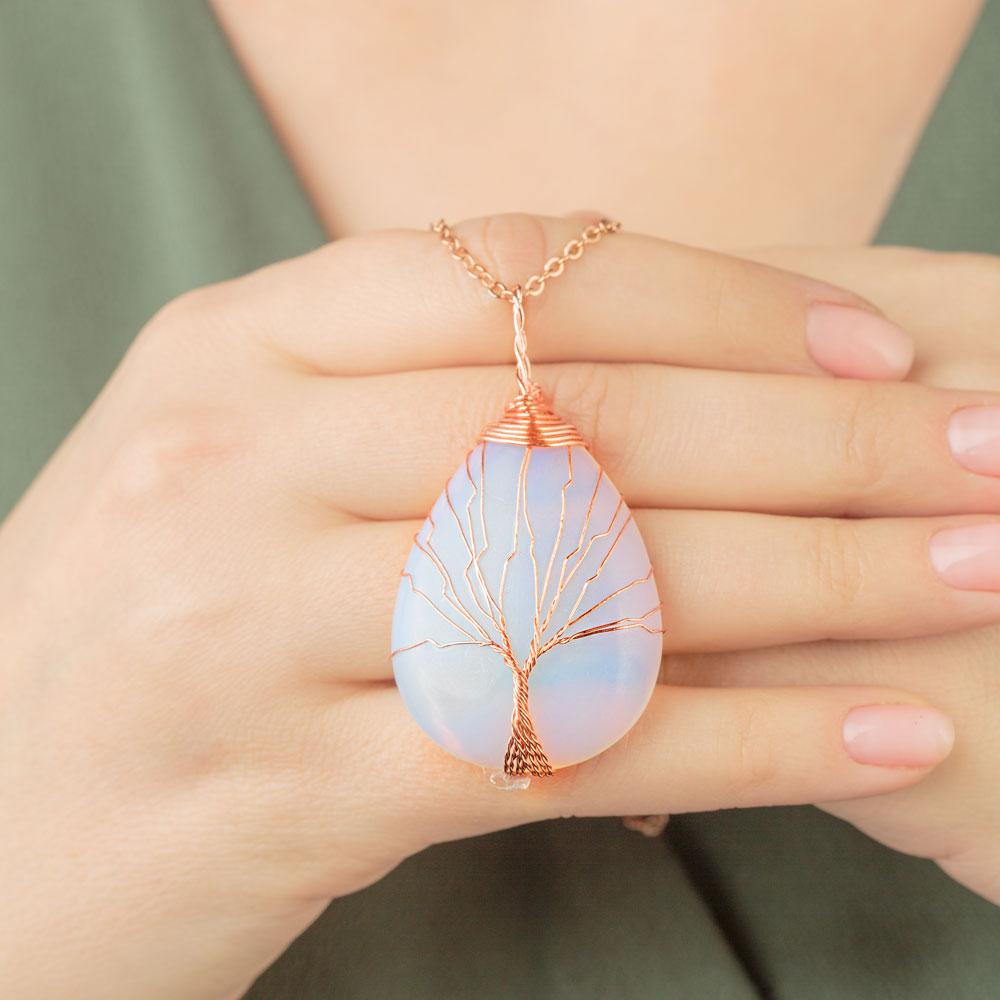 Handmade Tree Of Life Opalite Necklace