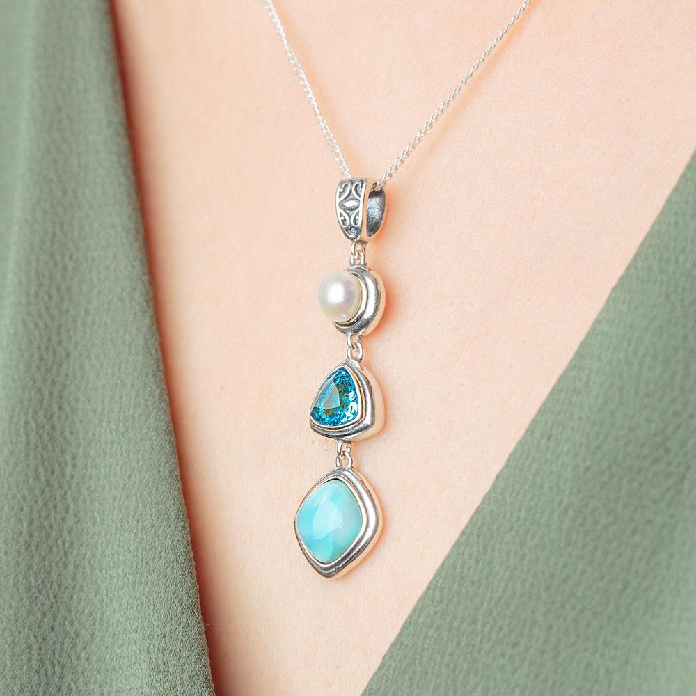 Silver Larimar Necklace