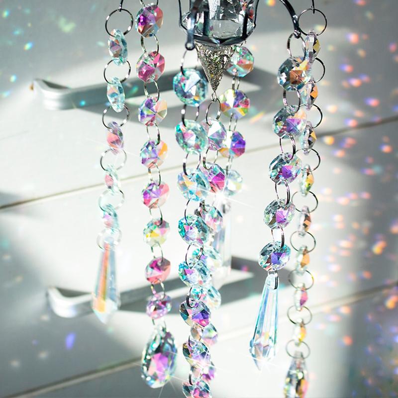 Crystal Glass Prism Wind Chime - Home Decoration