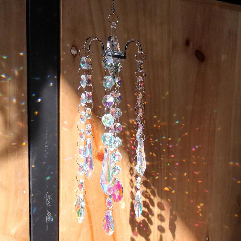 Crystal Glass Prism Wind Chime - Home Decoration