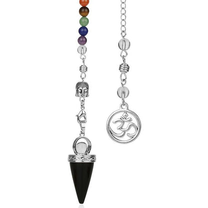 Crystal Gemstone 7 Chakra Divination Pendulum