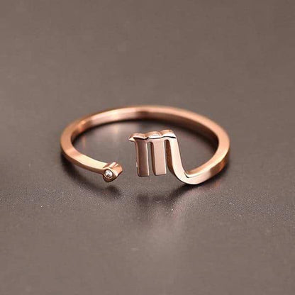 Gold Titanium Zodiac Ring