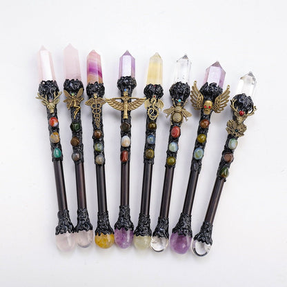Natural Crystal Point Witchcraft Wand