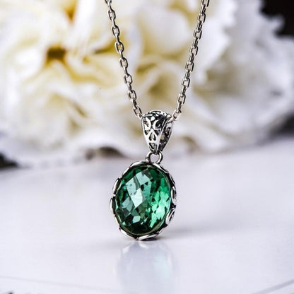 Emerald Green Pendant Necklace