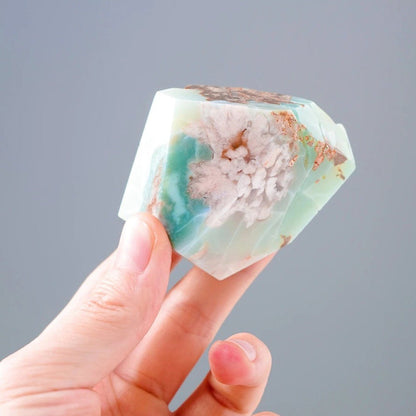 Raw Natural Green Flower Agate Stones