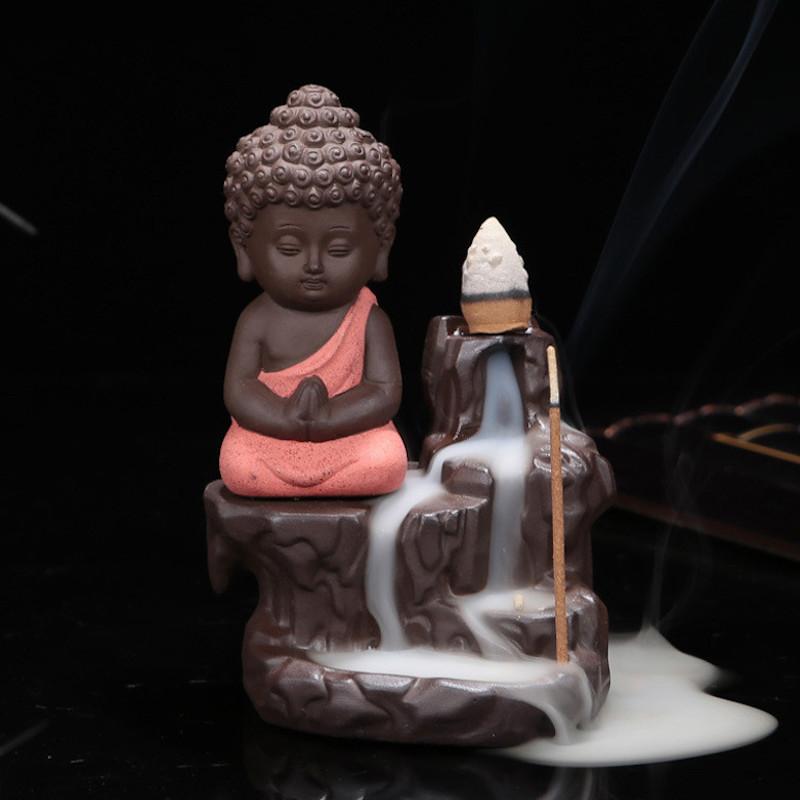 Red Buddha Waterfall Backflow Incense Burner