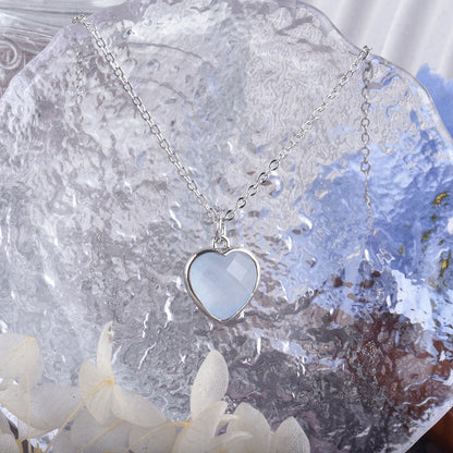 Faceted Aquamarine Heart Pendant