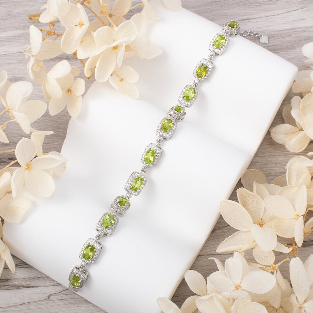 Natural Peridot Stone Bracelet