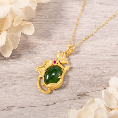 Grüne Jaspis-Stein-Halskette 