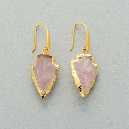 Rose Quartz Crystal Drop Earrings