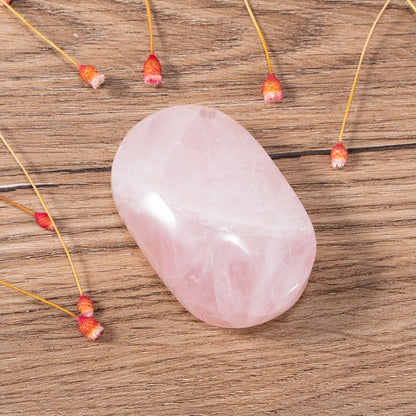 Polished Rose Quartz Palm Stone