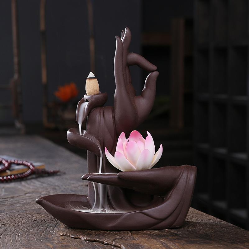 Pink Lotus Waterfall Backflow Incense Burner