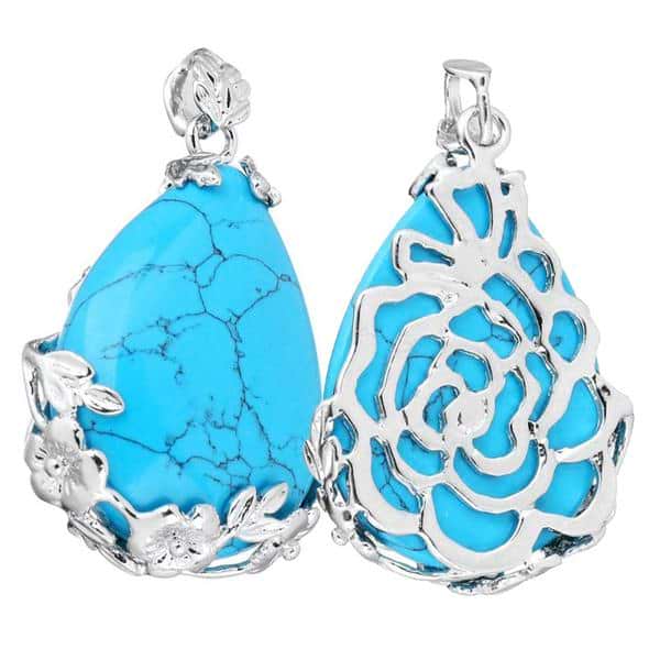 Flower Crystal Teardrop Necklaces