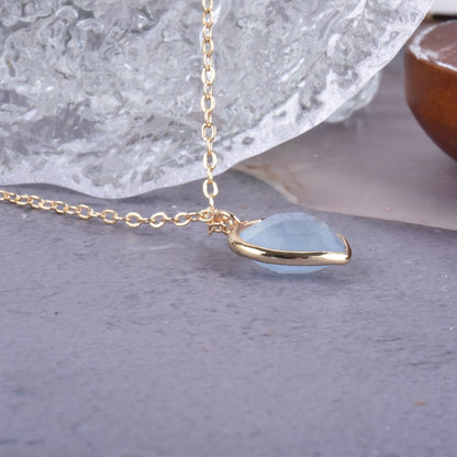 Faceted Aquamarine Heart Pendant