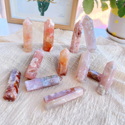 Sakura Flower Agate Crystal Points