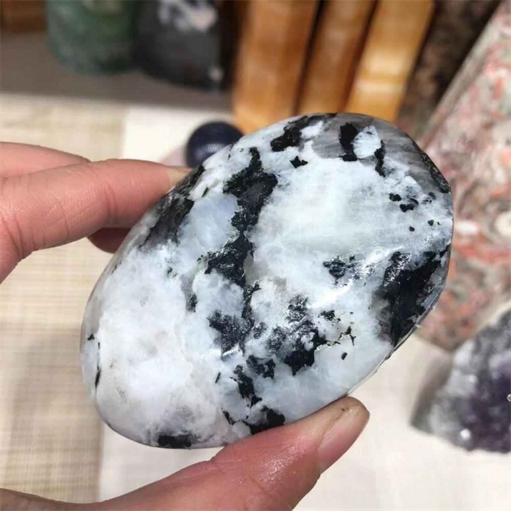 White Moonstone Palm Stone