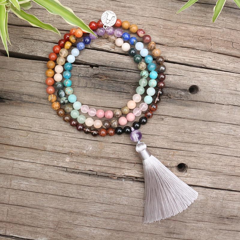 7 Chakra Gemstone Mala Bead