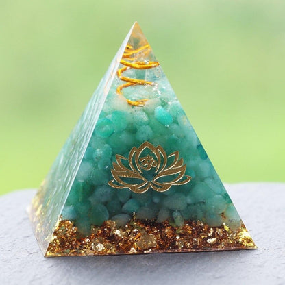 EMF Green Aventurine Stone Orgone Pyramid