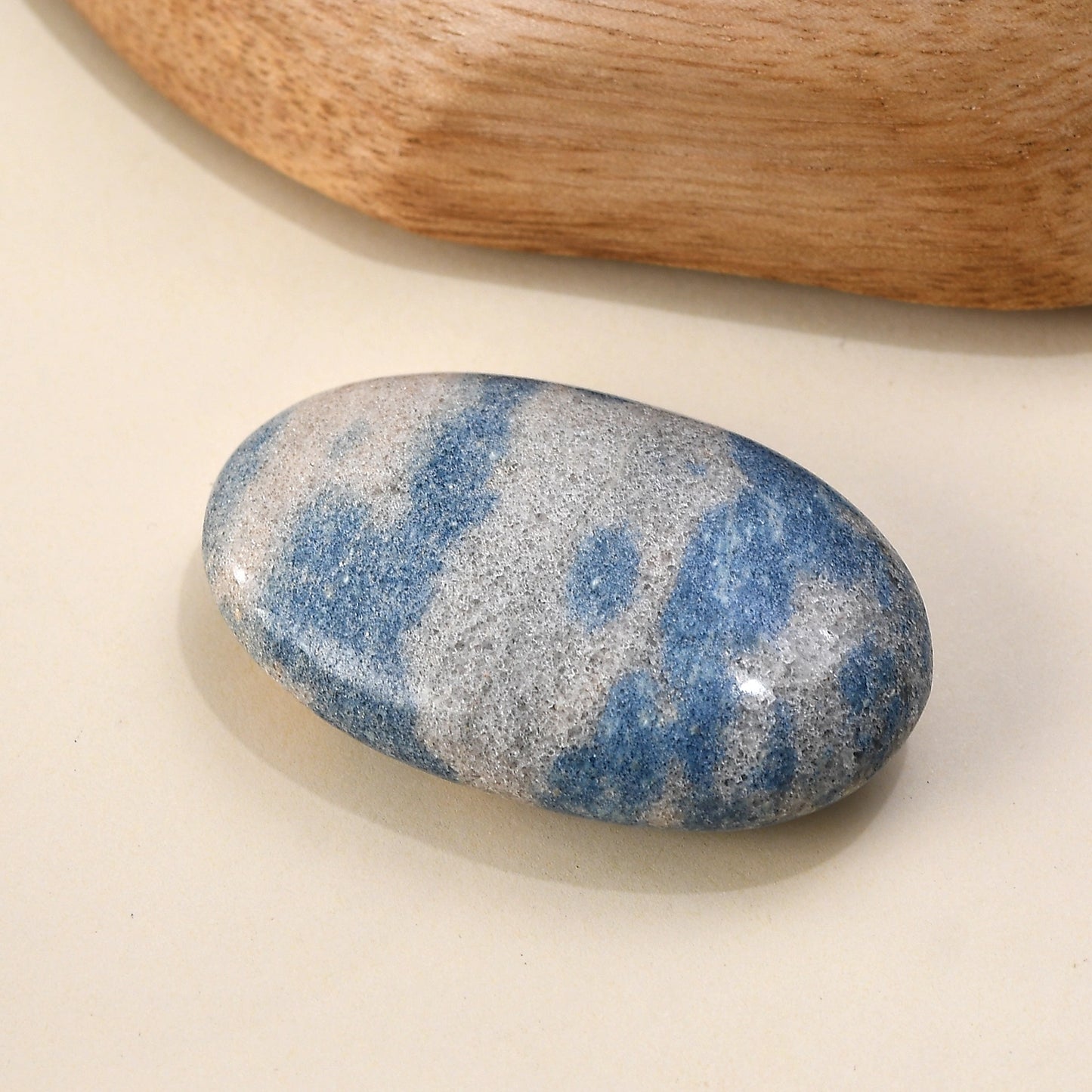 Blue Quartz Palm Stone – For When Your Mind Needs a Pause