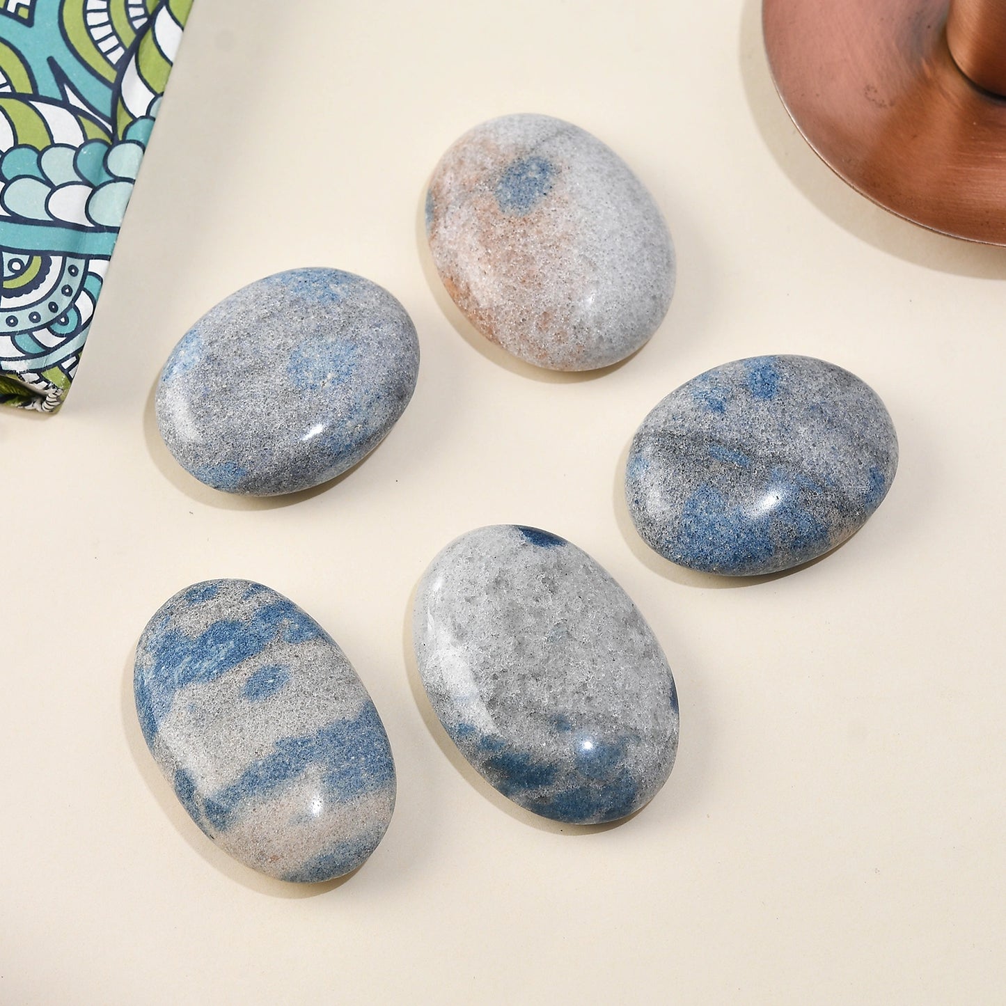 Blue Quartz Palm Stone – For When Your Mind Needs a Pause