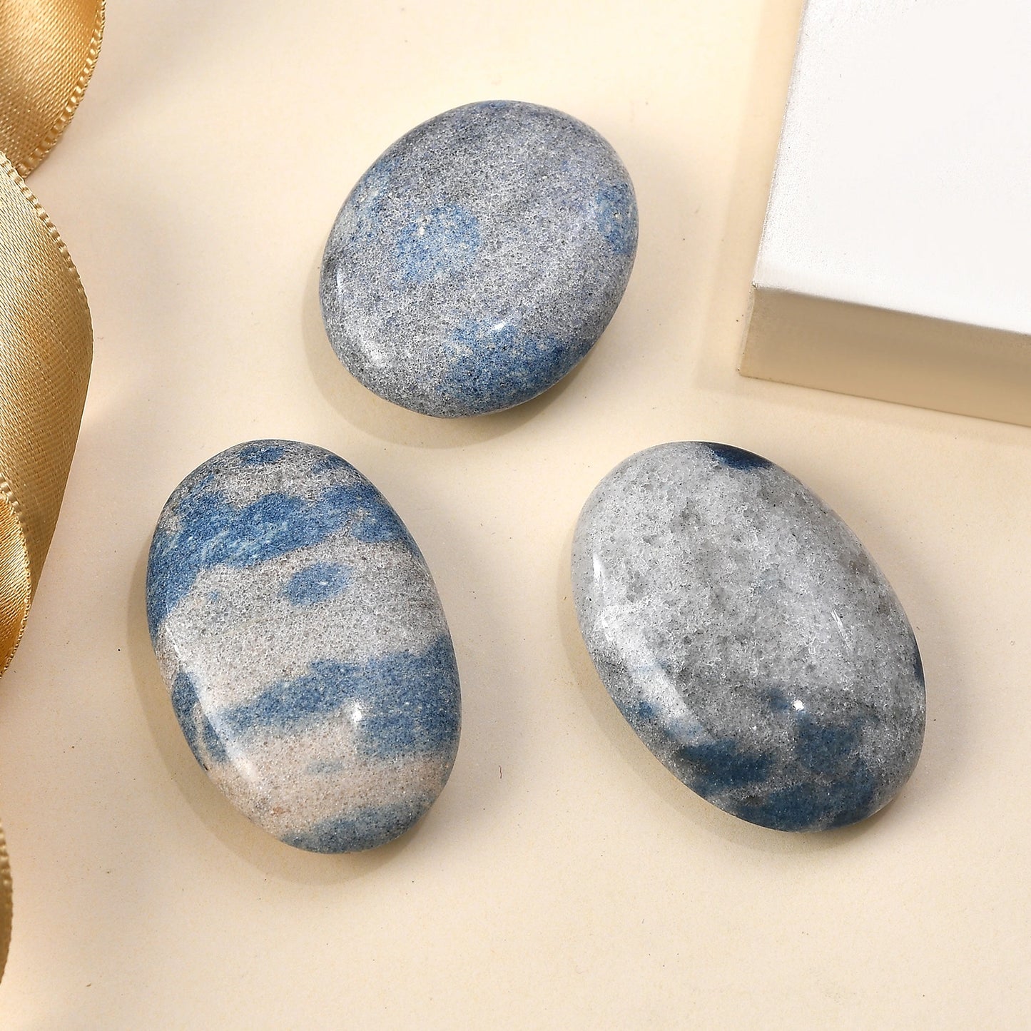 Blue Quartz Palm Stone – For When Your Mind Needs a Pause