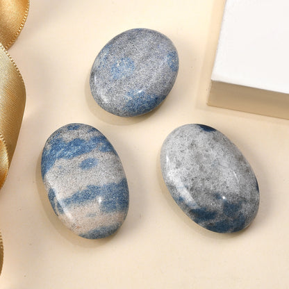Blue Quartz Palm Stone – For When Your Mind Needs a Pause