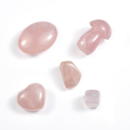 The Heart Opening Set – Five Rose Quartz Crystals for Love & Healing