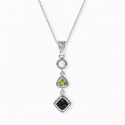 Seraphinite Pendant Necklace - Sterling Silver Crystal