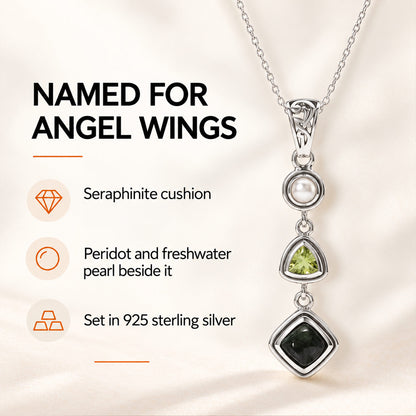 Seraphinite Pendant Necklace - Sterling Silver Crystal