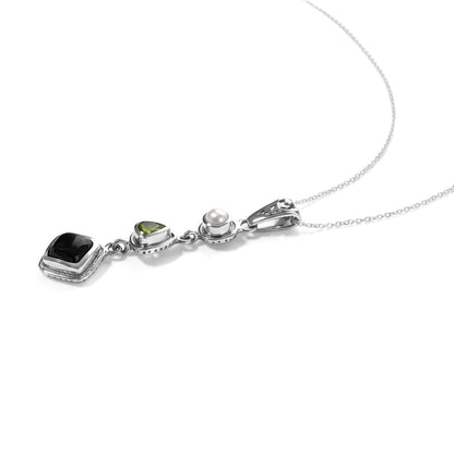 Seraphinite Pendant Necklace - Sterling Silver Crystal