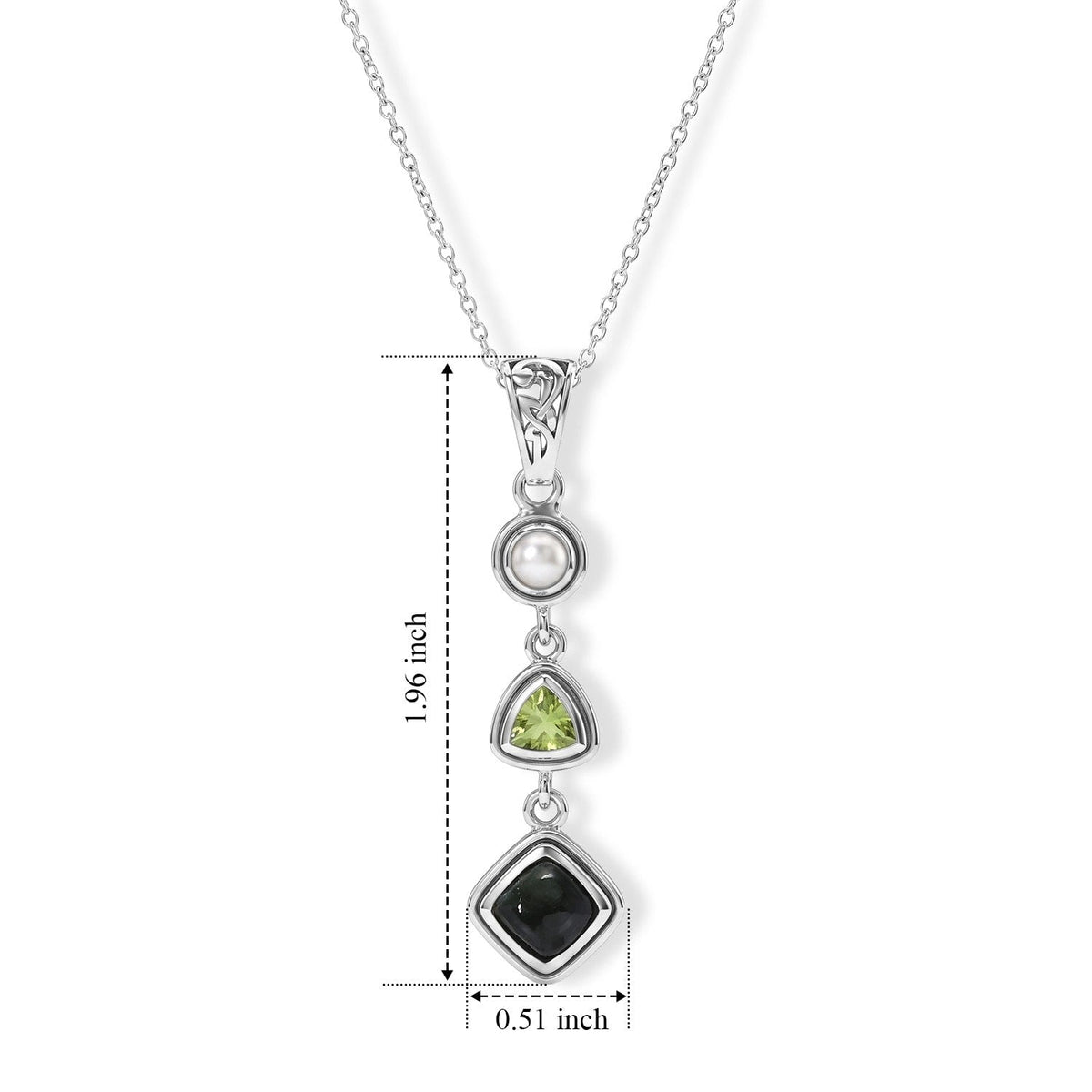 Seraphinite Pendant Necklace - Sterling Silver Crystal