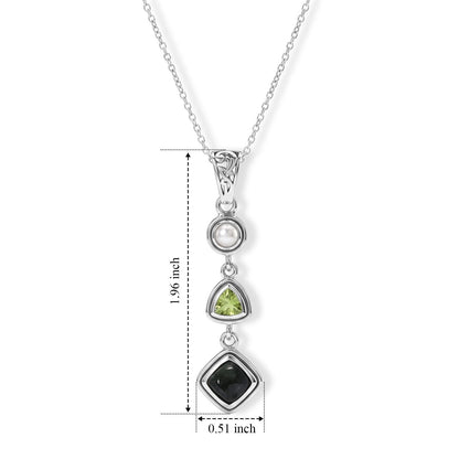 Seraphinite Pendant Necklace - Sterling Silver Crystal