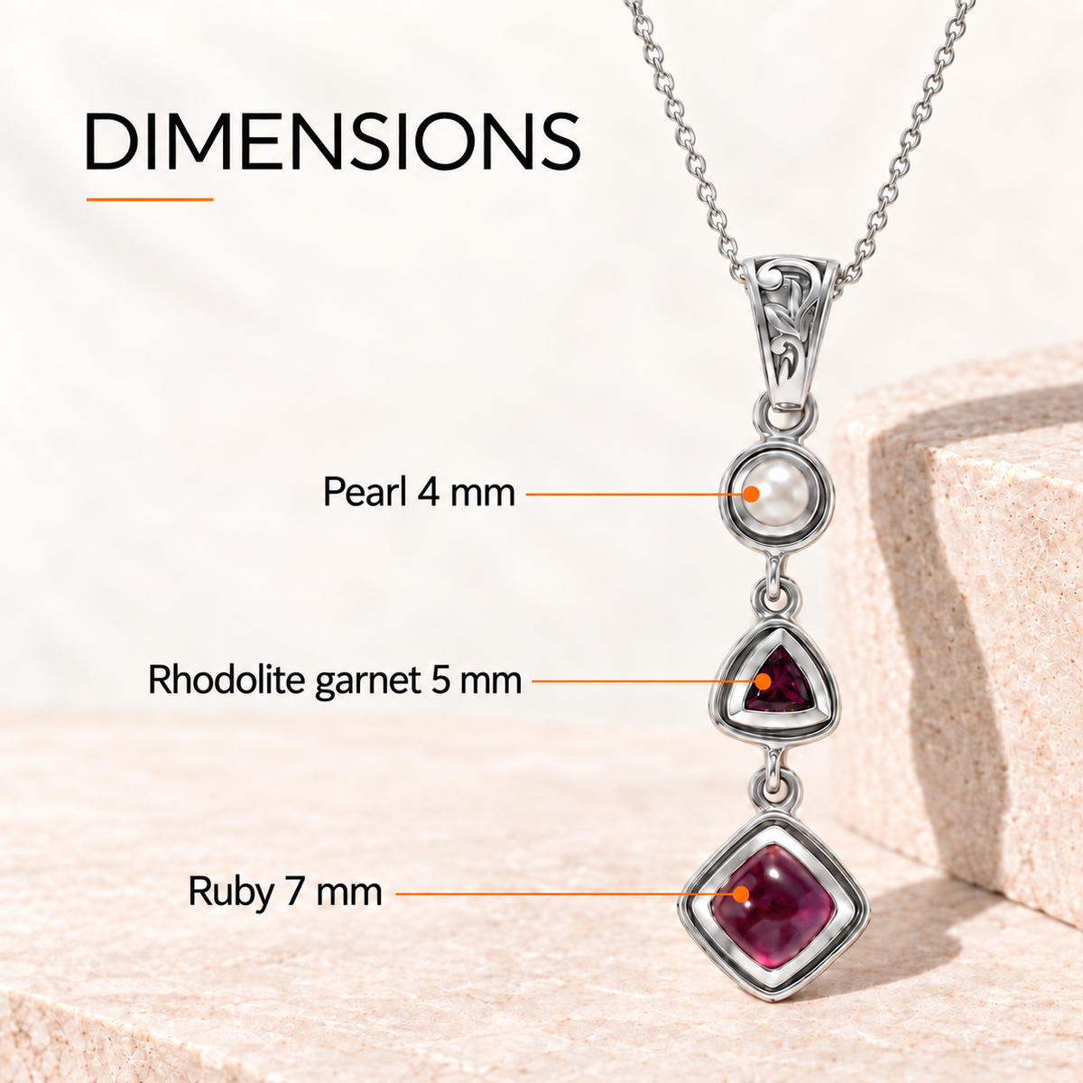 Ruby Pearl Pendant – Vintage Red Gemstone Crystal Jewelry