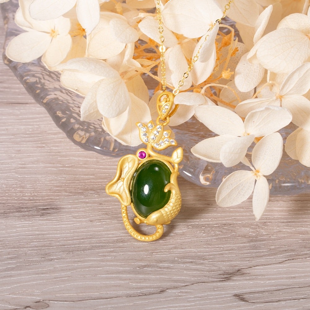 Grüne Jaspis-Stein-Halskette 