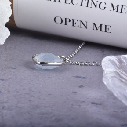 Faceted Aquamarine Heart Pendant